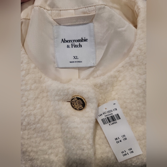 NWT Abercrombie Collarless Boucle Jacket | Size XL - Picture 9 of 12